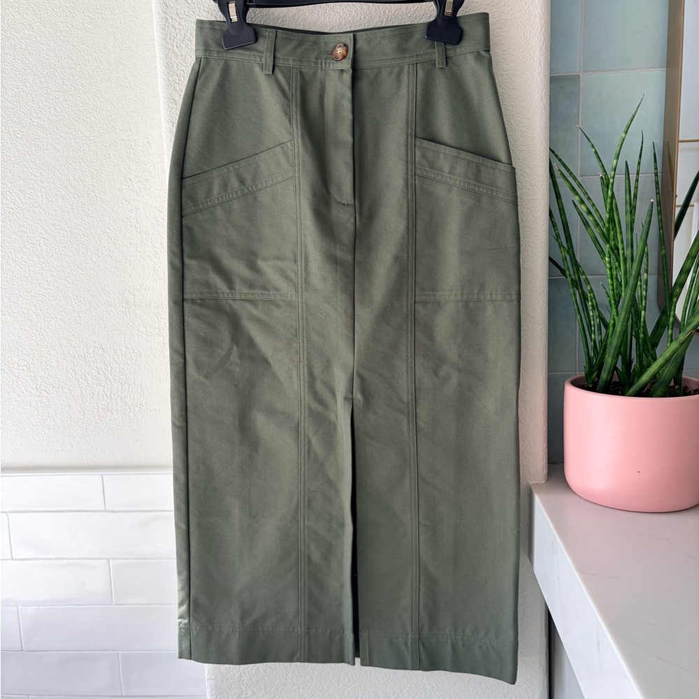 Sezane Nolane Skirt in khaki - Picture 3 of 7